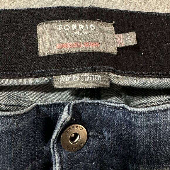 Torrid Jeans Womens 20 Blue Premium Stretch Bombshell Skinny Solid Comfort - Picture 6 of 10